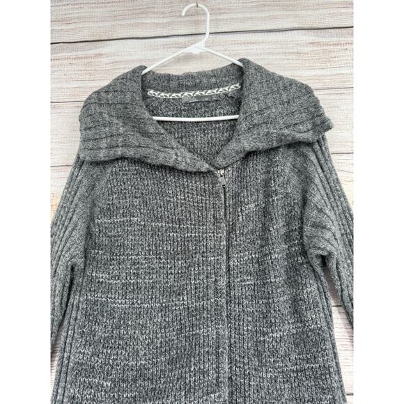prAna Yunna Moto Zip Duster‎ Cardigan Sweater Women's Medium Gray - Picture 3 of 13